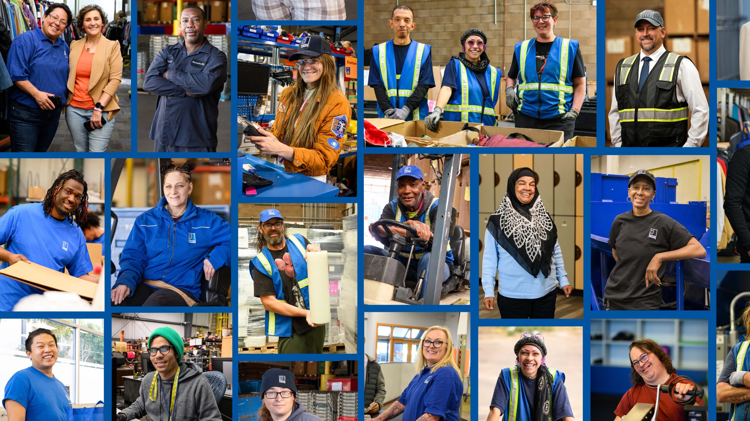 Diversity image with photos of Goodwill team members